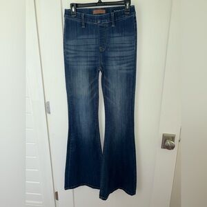 Judy Blue high rise pull on flare jeans sz 5/27 NWOT JB88276DK